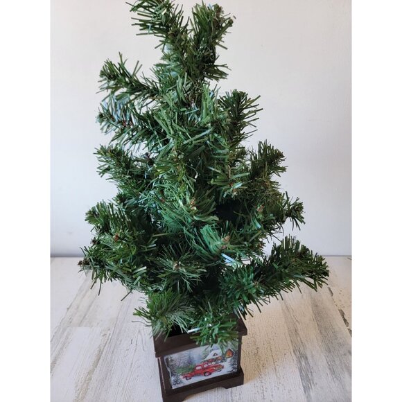 Tree AS IS scenic base tabletop pine home decor figure unique - Picture 9 of 10